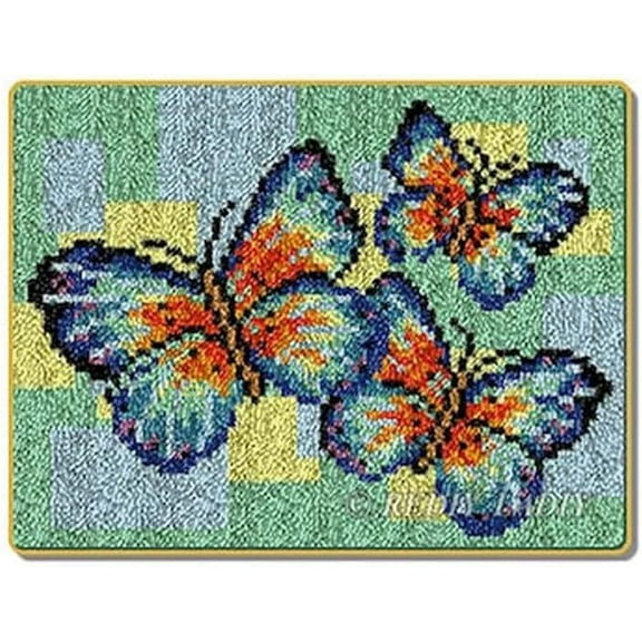 Latch Hook Rug Kits, DIY Latch Hook Rug, Home Carpet Rug Making Canvas Kits, DIY Crochet Kits Embroidery Kits Needlework Crafts for Home Decor, Latch Hook Kits for Beginners Kids Adults, 50 X 38 cm