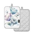 thumbnail image 2 of Oven Mitts 2 Pcs Pot Holders Sets Heat Resistant Hot Pads for Kitchen Cooking Baking 7"x9.8" Beautiful Ink Tulips, 2 of 7
