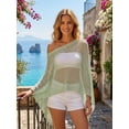 thumbnail image 5 of LMLYSoH Women's Knitted Poncho Fashion Lightweight Solid Color Off One Shoulder Shawl Wrap for Beach Party, 5 of 9