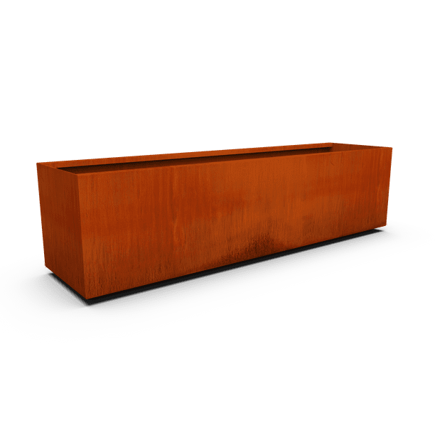 PLANTERCRAFT Corten Steel metal planter box, Rectangular sizes, Modern garden steel planters For