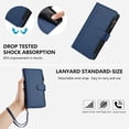 thumbnail image 6 of For iPhone 17e / 16e Wallet Phone Case-PU Leather Magnetic Flip Cover with 9 Credit Card Slots,Zipper Pocket & Detachable Wrist Strap,Shockproof,Dark Blue,For iPhone 17e / 16e, 6 of 7