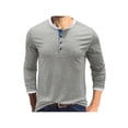 thumbnail image 1 of Sunloudy - Camisetas informales para hombre, cuello redondo, manga larga, cuello redondo, cierre de botones, escote Sunloudy S M L XL XXL, 1 of 5