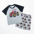 thumbnail image 2 of HCNTES Toddler Baby Boy Summer Clothes Set Cute Truck Print Short Sleeve T-Shirt and Shorts Set Toddler Boy Pajamas Summer Pjs for Boys Size 2-8Y, 2 of 6