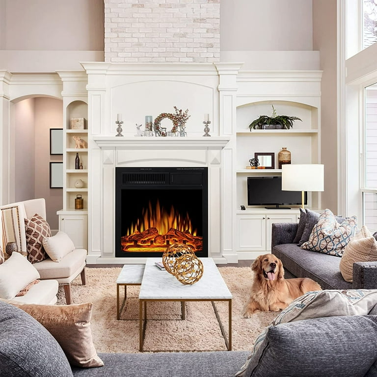 Auseo Electric Fireplace Mantel Wood Surround Firebox Freestanding Corner Fireplace  Heater Infrared Quartz Heater Adjustable Led Flame, Remote Control,  750W-1501W, White - Walmart.com