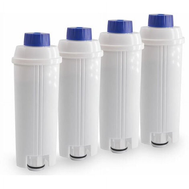 Paquete de 4 cartuchos de filtro de café de repuesto compatibles con la cafetera Delonghi DSL C002, accesorio para cafetera, filtro de agua para cafetera, modelo: blanco RUIOIU