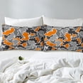 thumbnail image 4 of Erosebridal Orange Gray Camouflage Comforter Cover Twin, Aesthetic Abstract Artwork Bedding Twin Size, Camo Bedroom Decor, Reversible 2-Piece (No Comforter), 4 of 7