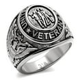 thumbnail image 2 of Eternal Sparkles Men's USA Veterans Military Patriotic Masculine Statement Ring - Silver, 2 of 8