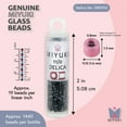 thumbnail image 3 of Miyuki Delica Seed Beads – Size 11/0 (1.6 mm), DB1052, Matte Metal Blue, 7.2 g, Approx. 1440 Beads, 3 of 7