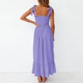 thumbnail image 5 of Jalioing Summer Maxi Dress Womens Cami Ruffle Sundress Empire Waist Casual Thick Strap Dresses, 5 of 9