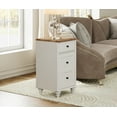 thumbnail image 4 of Set of 2 Nightstand with Charging Station, Bedside Table Built-in Outlets, Wood End Table with Drawer and Storage for Living Room, Bedroom,White/Oak, 4 of 7