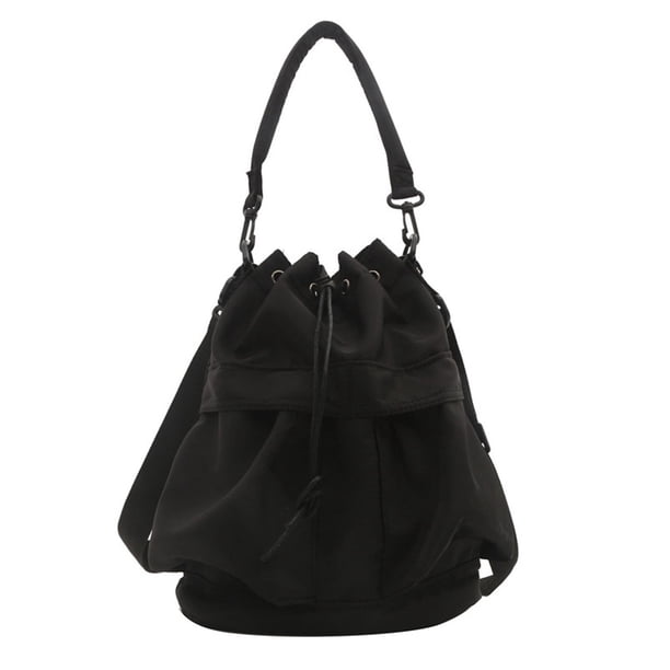 Bolso con cordón, informal, ligero, con cierre de cordón, para teléfono móvil Negro