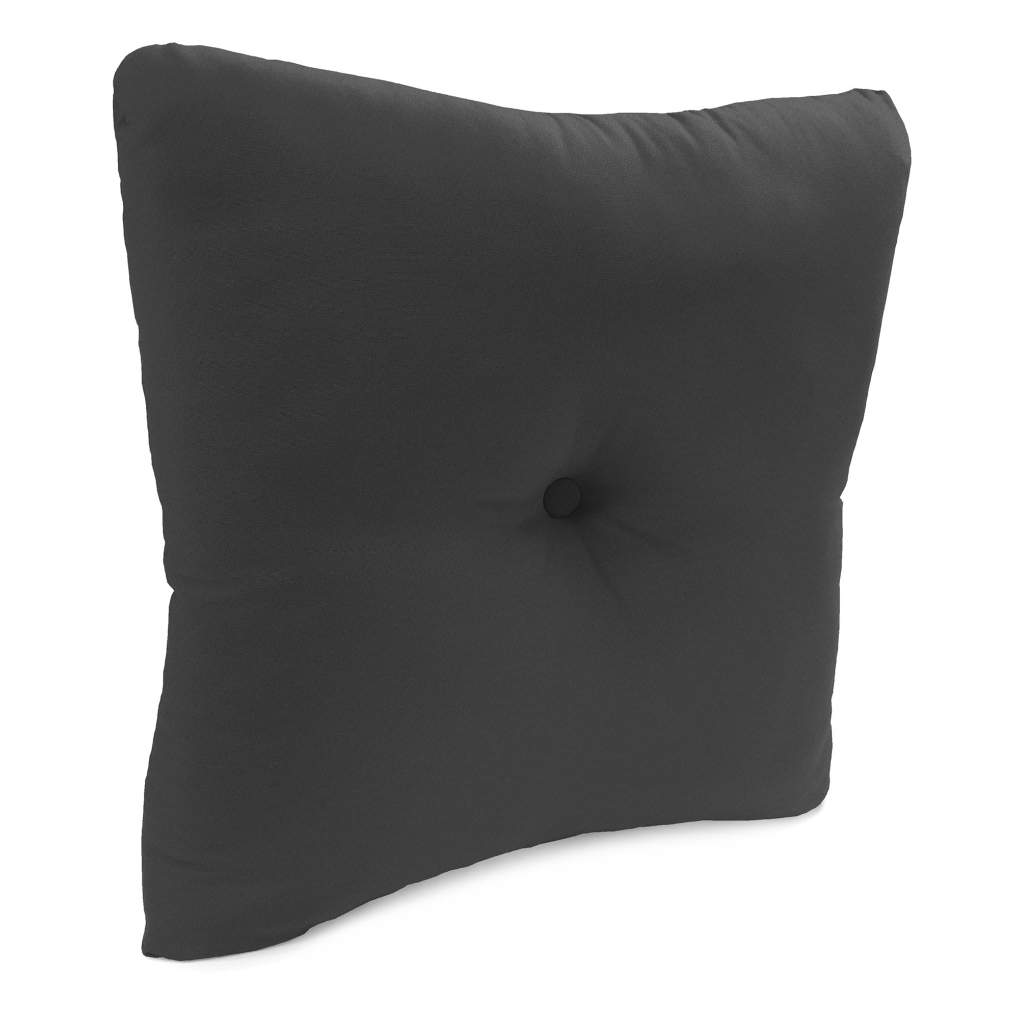 Jordan Manufacturing 23.5" x 24" Canvas Charcoal Solid Square Tufted Outdoor Deep Seat Chair Back Cushion with Fabric Button (2 Pack)