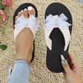 thumbnail image 6 of RotHome Women Bow Sandals Rhinestone Flip Flops Cute Boho Beach Thong Open Toe Summer Wedge Sandals Dressy Casual Bling Vacation Outfits for Women, 6 of 9