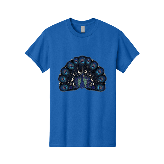 Celestial-Peacock Mens Graphic Tee, 100% Cotton, Casual Summer Wear BAA280