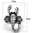 thumbnail image 2 of Luxe Jewelry Designs Women's Stainless Steel Scorpion Shaped Ring with Black Jet Crystals - Size 6, 2 of 4