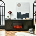 thumbnail image 3 of Gymax 59'' Fireplace TV Stand W/ 25'' 1350W Electric Fireplace Heater Black, 3 of 10