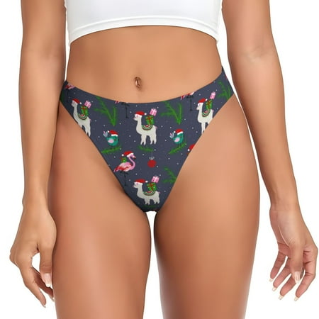 Rateoe Christmas Party Pattern Seamless Women Underwear Thongs No Show Ladies Thong No Line Breathable Comfortable Panties Undies for Women-3X-Large