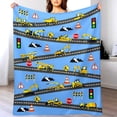 thumbnail image 2 of LHSHID Cute Truck Construction Blanket Super Soft Flannel Throw Blankets Tractor Cars Blankets Bedding for Boys Girls Adults Gifts 60"x80", 2 of 7