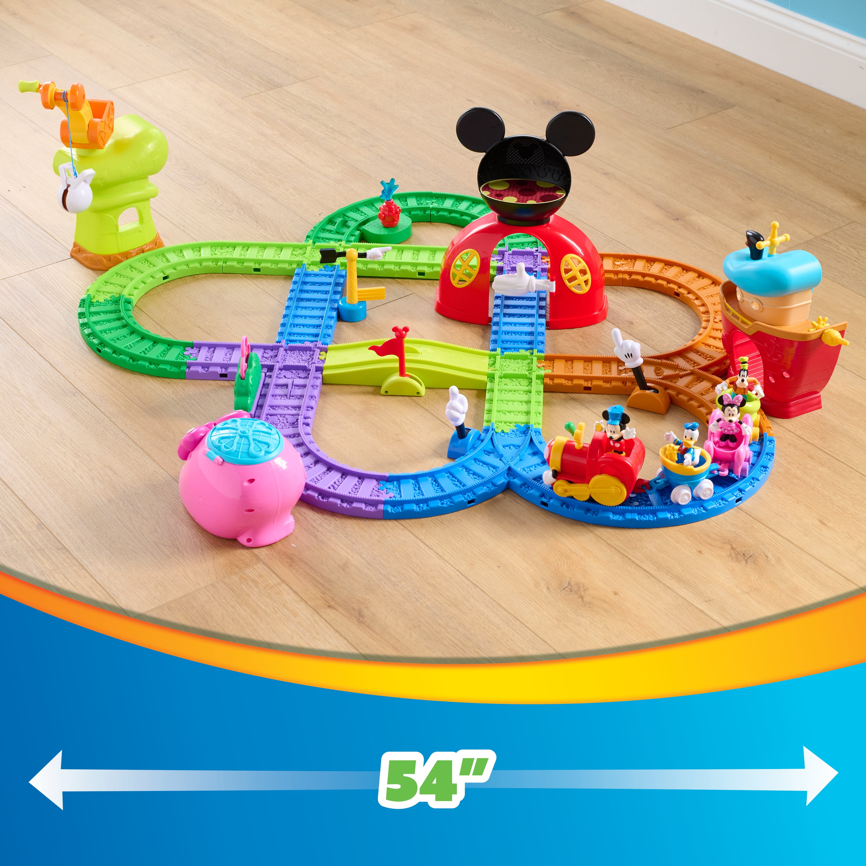 Disney Jr. Mickey Mouse Clubhouse Fun Track Set, 43 pieces, Kids Toys for Ages 3 and up