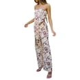 thumbnail image 5 of Coduop Womens Floral 2 Piece Outfit Set Off Shoulder Strapless Tank Tops and Wide Leg Pants Suits, 5 of 9