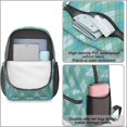 thumbnail image 4 of Green Checkered Pattern 17" School Backpacks for Teens,Waterproof Oxford Fabric,S-Shape Padded Straps for School,Travel,Hiking,Camping, 4 of 6