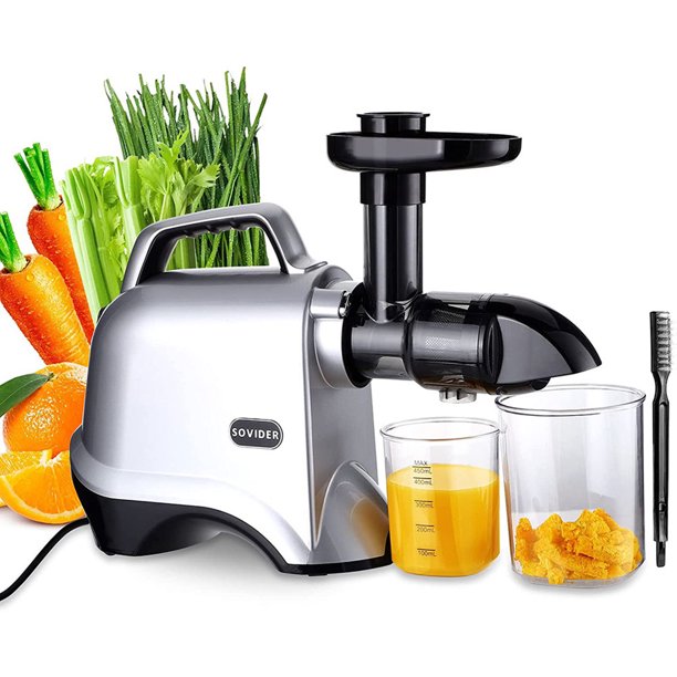 Slow Chewing Juicer, Cold Press Juicer High Juice Output and Reverse