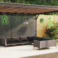 thumbnail image 1 of vidaXL Ensemble de Salon de Jardin 8 Pcs avec Coussins en Rotin Poly Gris Foncé, 1 of 4