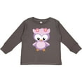 thumbnail image 3 of Inktastic Cute Pink and Purple Owl Girls Long Sleeve Toddler T-Shirt, 3 of 5