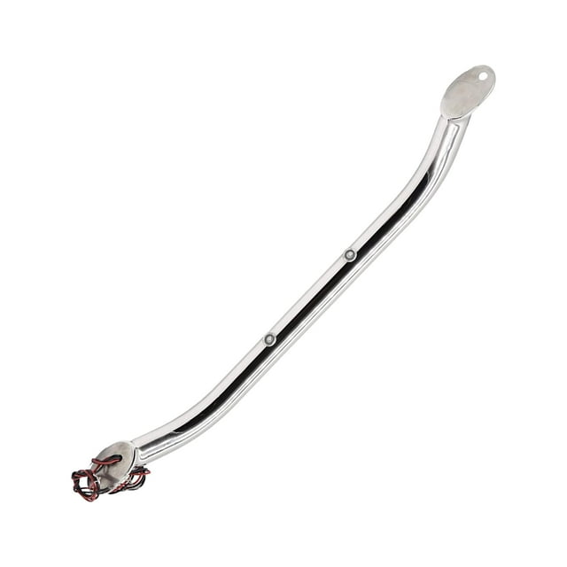 MARINE CITY Polished Stainless Steel 16 Inches Grab Rail Handle with 2 Blue LED Lights (16 Inches 2 LED Lights Grab Rail Handle) for Boats Yachts RVs (1 Pcs)