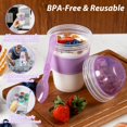 thumbnail image 4 of Vasos para helado de yogur Freshmage, paquete de 4, 600 ml, con tapa y cuchara, 4 of 7