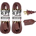 thumbnail image 1 of shiyou-6 Ft Brown Extension Cord 2 Pack - 16/2 Durable Electrical Cable, 1 of 4