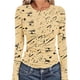 thumbnail image 1 of Xuyuer Long Sleeve Tops for Women Round Neck Floral Blouse Layering Fitted Going Out Top, 1 of 6