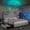 Grey, variant on SIBEDS Queen LED Bed Frame with 52-inch Headboard & Charging Station, Wingback Upholstered Platform Bed Frame with 2 Storage Drawers and Galaxy Projector, Black PU