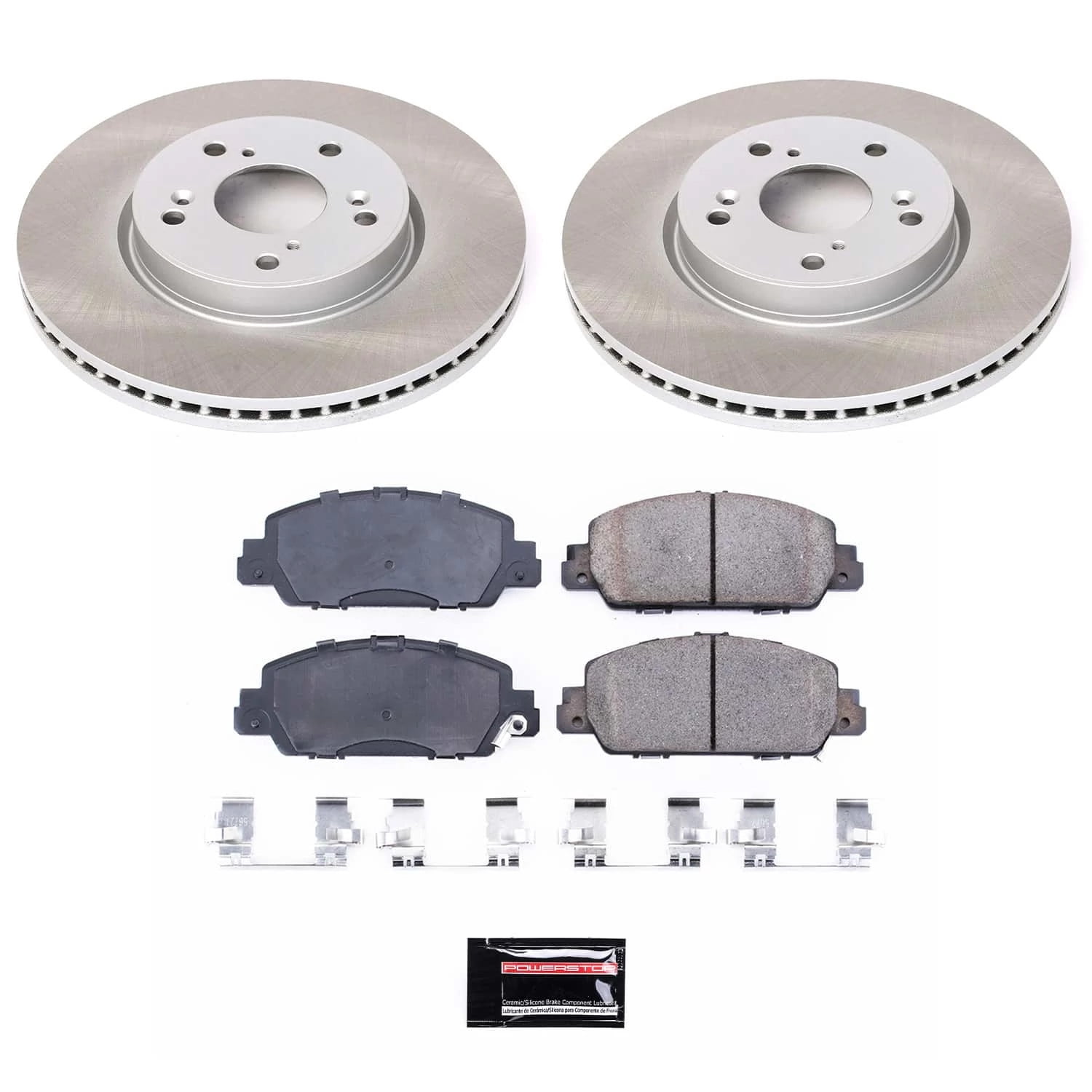 PowerStop Front Semi-Coated Rotor and Low-Dust Ceramic Brake Pad Kit SC6777