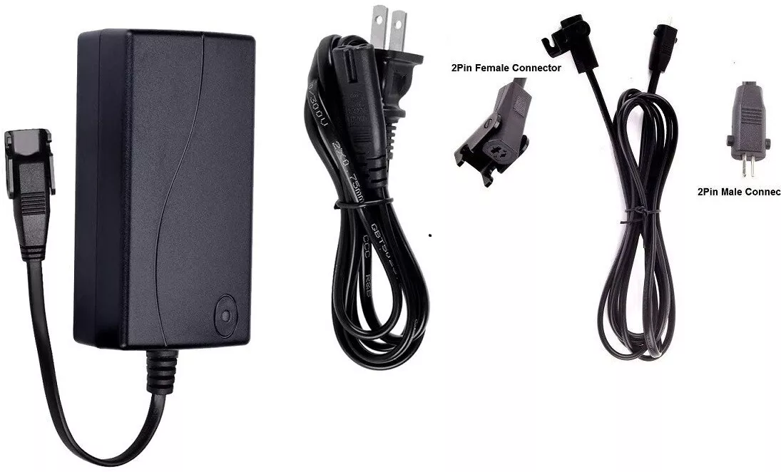 hmleaf Lift Chair or Power Recliner Power Supply Transformer 29V 2A+AC Power Cord+Motor Cable for Recliner DeltaDrive and BetaDrive Motors with a 2 pin (flat & round)