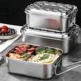 thumbnail image 1 of PENGXIANG Stainless Steel Lunch Box With Handle Or Buckle Heat Preservation Durable Lunch Box For Going Out Fitness Cooking Tool, 1 of 6