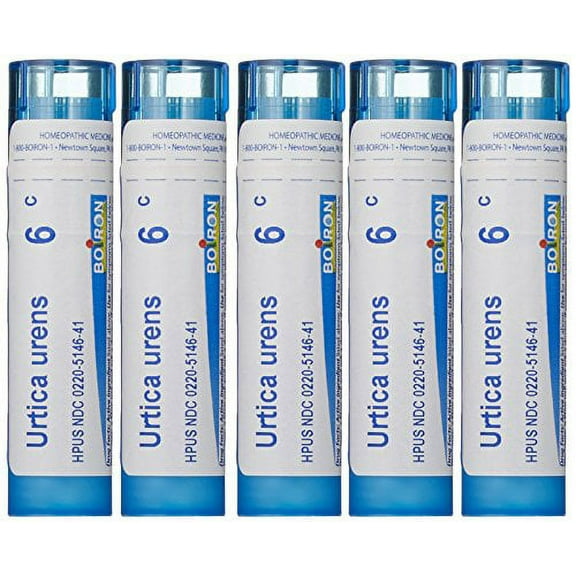 Boiron Urtica Urens 6C, 5-Pack of 80 Pellet Tubes, Homeopathic Medicine for Skin Rash