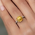 thumbnail image 4 of Gem Stone King 925 Silver and 10K Yellow Gold Yellow Citrine and White Lab Grown Diamond Engagement Ring for Women | 3.68 Cttw | Cushion 10MM | Gemstone November Birthstone | Size 5, 4 of 6