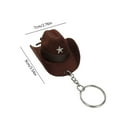 thumbnail image 3 of ZPAQI Genuine Leather Cowboy Hat Keychain Handcrafted Key Accessory for Men and Women, 3 of 12