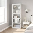 thumbnail image 4 of IDEALHOUSE 5 Tier Bookcase, Farmhouse Book Shelf with Storage, Tall Book Case Wooden 5 Shelf Bookcase for Home Office, Living Room, Bed Room (White, 67.4" H x 24.6" W x 12.8" D), 4 of 18