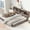 Light Oak, variant on Euroco Wood Full Size Platform Bed with LED Light and Storage Headboard, Antique Grey