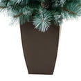 thumbnail image 6 of Nearly Natural 3.5' Frosted Tip Pine Artificial Christmas Tree in Planter, Prelit with 50 Clear Lights, 6 of 6