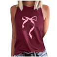thumbnail image 2 of QUNYINEY Sleeveless Womens Tank Top Bow Casual Crewneck Muscle Shirts Summer Loose Tank Tops, 2 of 4