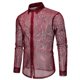 thumbnail image 1 of Blusa y camisa de manga larga con cuello vuelto para hombre, informal, a la moda, con botones sólidos, de poliéster, de manga larga y cuello vuelto., 1 of 9