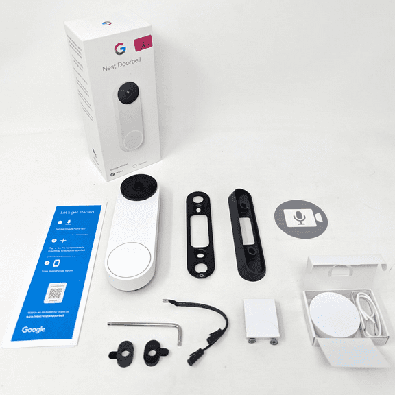 (Open Box) Google Nest 2nd Gen GA02767-US Wired Video Doorbell Security Camera - Snow