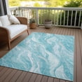 thumbnail image 6 of Addison Rugs Chantille Indoor/Outdoor Transitional Waves Teal Washable Rectangle Rug, 9' x 12', 6 of 6