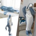 thumbnail image 4 of Pyjama d'Automne Femmes Couverture en Forme de Poupée Couverture Adulte Couverture à Capuchon Couverture Super Douce et Confortable Sac de Nuit en Peluche Couverture Portable Grenouillère Couverture m, 4 of 8
