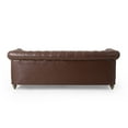 thumbnail image 6 of Harper & Bright Designs 3-Seat Chesterfield Sofa with Rolled Arms, PU Mid-Century Loveseat Sofa with Padded Seat, Button Tufted Sofa with Nailhead Trim, Dark Brown, 6 of 10