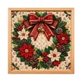 thumbnail image 2 of SeekLGT Christmas DIY Sewing Kit, WreathCloth Craft Set, Framed Holiday Fabric Art Project, Seasonal Wall Decor for Adults, Kids, Family Crafting Activity, 2 of 8