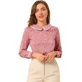 thumbnail image 1 of INSPIRE CHIC Blouse Douce à Manches Longues pour Femmes, Mignonne, à Volants, Col Peter Pan, 1 of 6